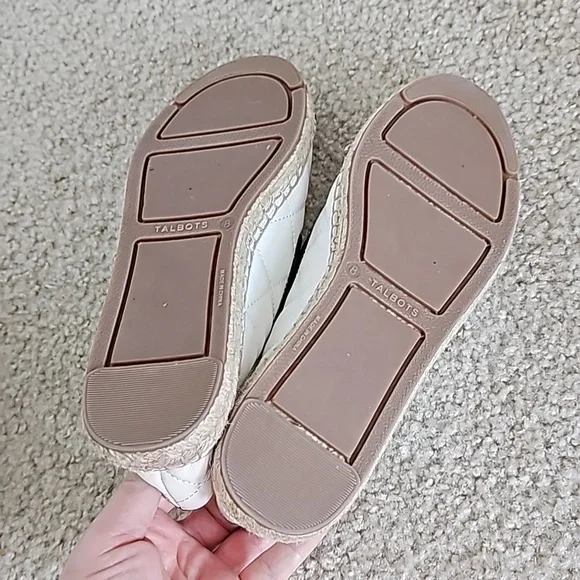 Talbots black and white quilted leather espadrilles size 8 euc - Picture 3 of 5